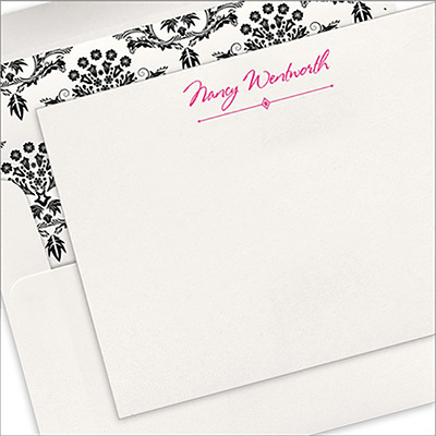 Diamond Bar Flat Note Cards - Letterpress